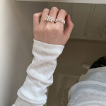 Серебряное открытое кольцо с подвижным акцентом