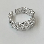 Серебряное открытое кольцо с сетчатым узором