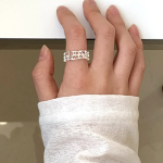 Серебряное открытое кольцо с сетчатым узором