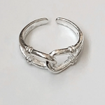 Серебряное открытое кольцо с винным узлом