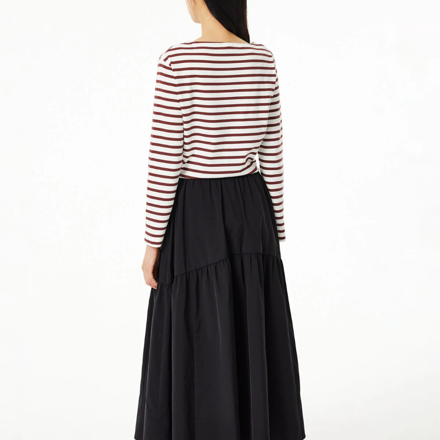 JAJU Shirring Skirt (Black) — женственность и комфорт в одном силуэте