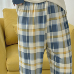 Blue Bear Raglan Check Pants 2-Piece Pajama Set