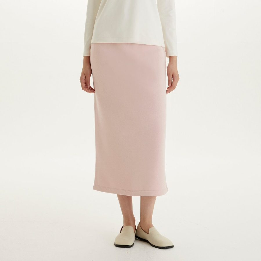 JAJU Brushed Sweat Skirt (Pink) — мягкость и уют в спортивном стиле