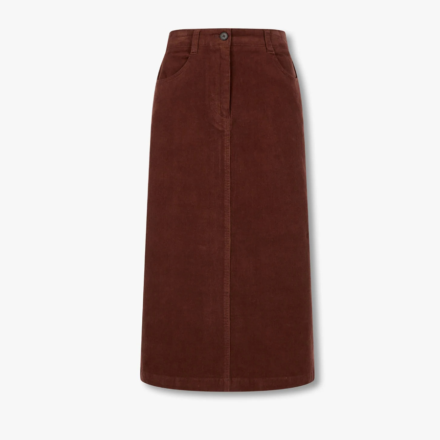 JAJU Corduroy Skirt (Brown) — тепло и текстура для осенне-зимнего гардероба