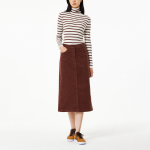 JAJU Corduroy Skirt (Brown) — тепло и текстура для осенне-зимнего гардероба
