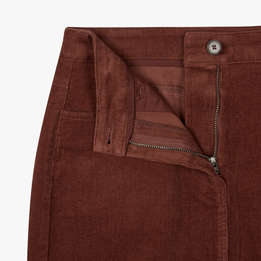 JAJU Corduroy Skirt (Brown) — тепло и текстура для осенне-зимнего гардероба