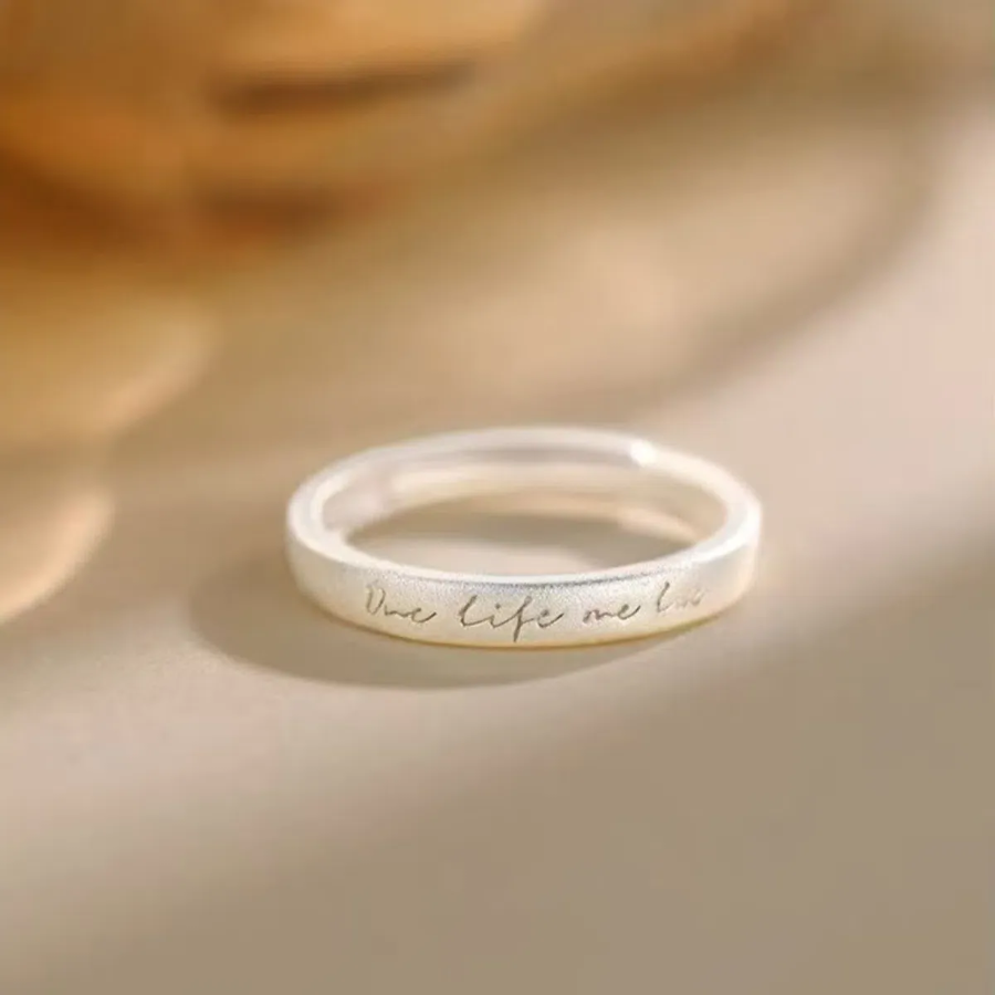 Серебряное открытое кольцо с надписью «Love Letter»