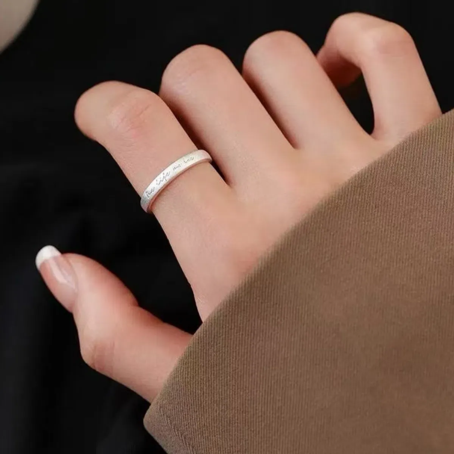 Серебряное открытое кольцо с надписью «Love Letter»