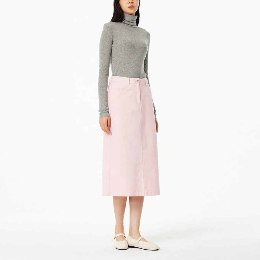 JAJU Corduroy Skirt (Pink) — мягкий акцент в тёплой текстуре