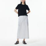 JAJU Crinkle Cargo Skirt (Grey) — практичность и динамика в городском стиле