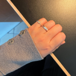 Серебряное кольцо с ромашкой и шариками