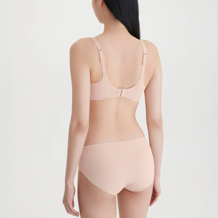 JAJU 720-Degree Stretch No-Line V-Neck Crop Bra (Beige) — максимальный комфорт и свобода движений