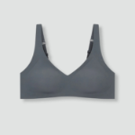 JAJU 720-Degree Stretch No-Line V-Neck Crop Bra (Charcoal) — невидимая поддержка и свобода в движении
