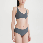 JAJU 720-Degree Stretch No-Line V-Neck Crop Bra (Charcoal) — невидимая поддержка и свобода в движении