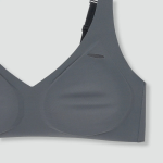 JAJU 720-Degree Stretch No-Line V-Neck Crop Bra (Charcoal) — невидимая поддержка и свобода в движении