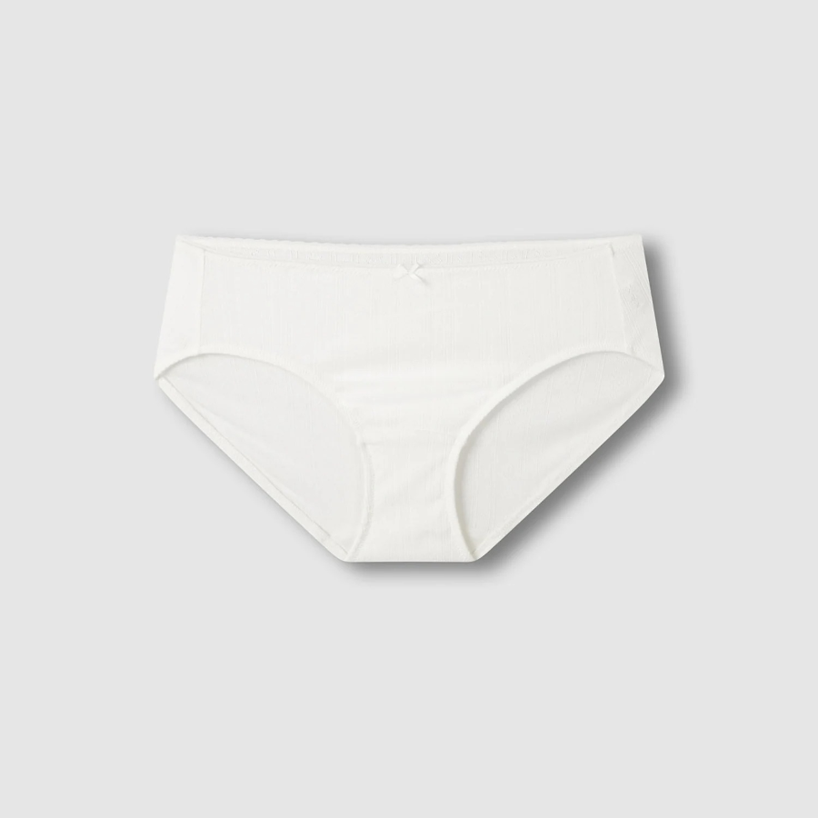 JAJU Cotton Pointelle Hip Hugger Panty (White) — нежность хлопка и повседневный комфорт