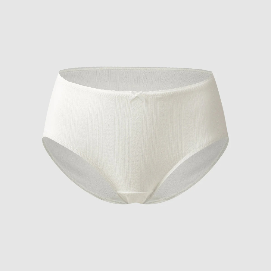 JAJU Cotton Pointelle Hip Hugger Panty (White) — нежность хлопка и повседневный комфорт