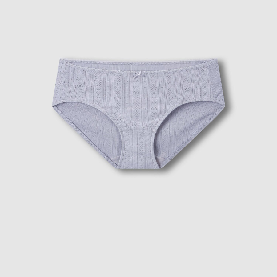 JAJU Cotton Pointelle Hip Hugger Panty (Light Grey) — мягкость хлопка и лёгкая текстура на каждый день