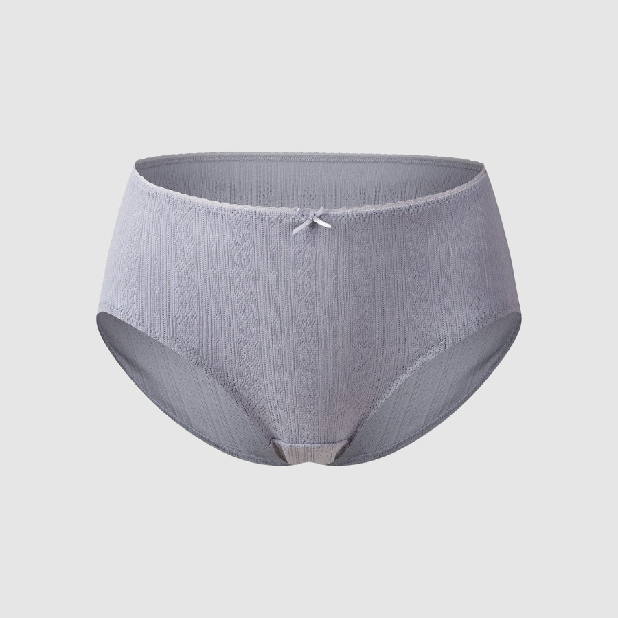 JAJU Cotton Pointelle Hip Hugger Panty (Light Grey) — мягкость хлопка и лёгкая текстура на каждый день