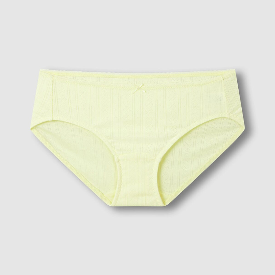 JAJU Cotton Pointelle Hip Hugger Panty (Yellow) — нежность хлопка и воздушная лёгкость для повседневного комфорта