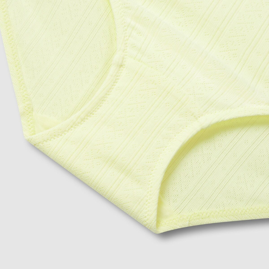 JAJU Cotton Pointelle Hip Hugger Panty (Yellow) — нежность хлопка и воздушная лёгкость для повседневного комфорта