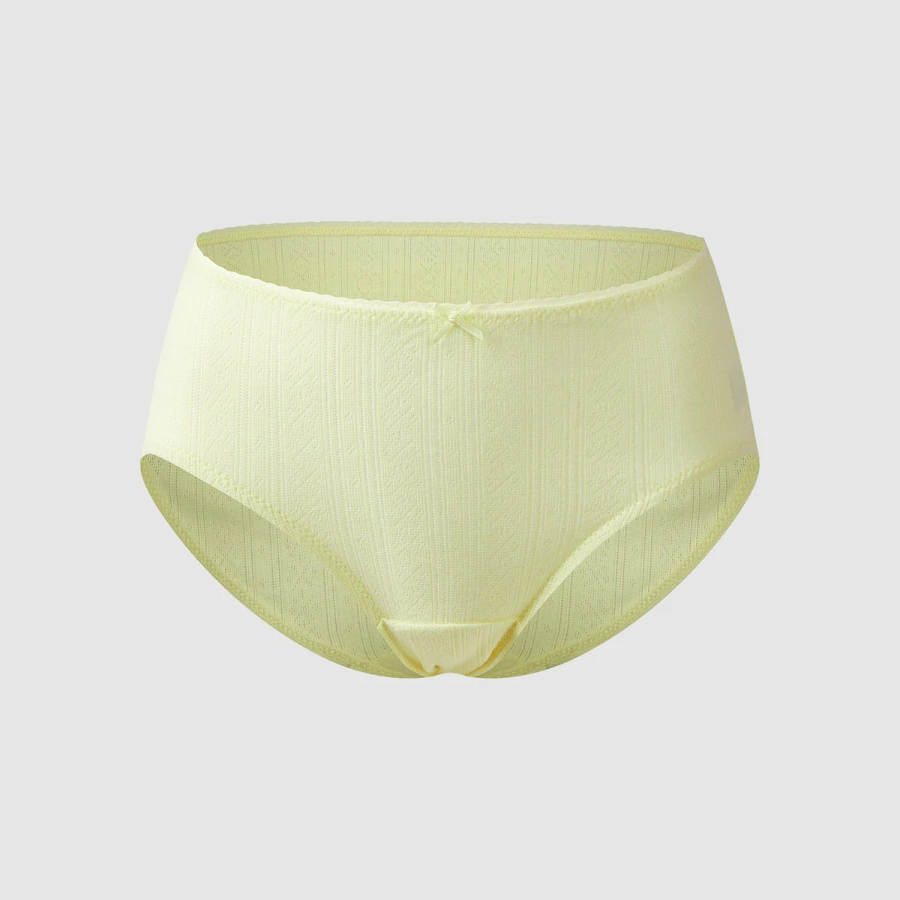 JAJU Cotton Pointelle Hip Hugger Panty (Yellow) — нежность хлопка и воздушная лёгкость для повседневного комфорта