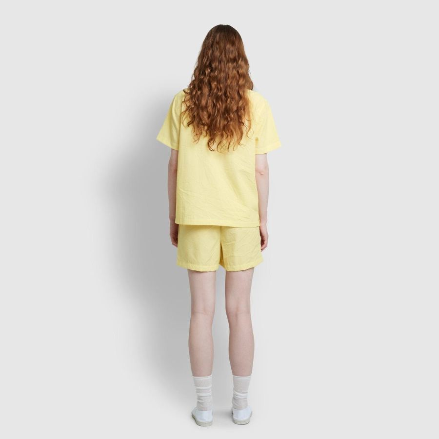 JAJU Seersucker Check 3/4 Pajama Set (Light Yellow) — воздушный комфорт и стильная классика для тёплых дней
