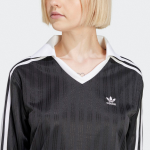 Adidas Adicolor Football Jacquard V-Neck Long Sleeve Polo Shirt