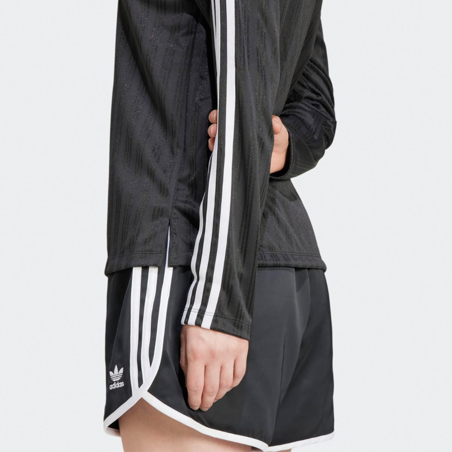 Adidas Adicolor Football Jacquard V-Neck Long Sleeve Polo Shirt