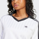 Adidas Adicolor Football Jacquard V-Neck Long Sleeve Polo Shirt