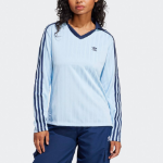 Adidas Adicolor Football Jacquard V-Neck Long Sleeve Polo Shirt