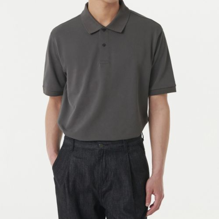 [Cooltandard] Piqué Polo Shirt [Gunmetal]