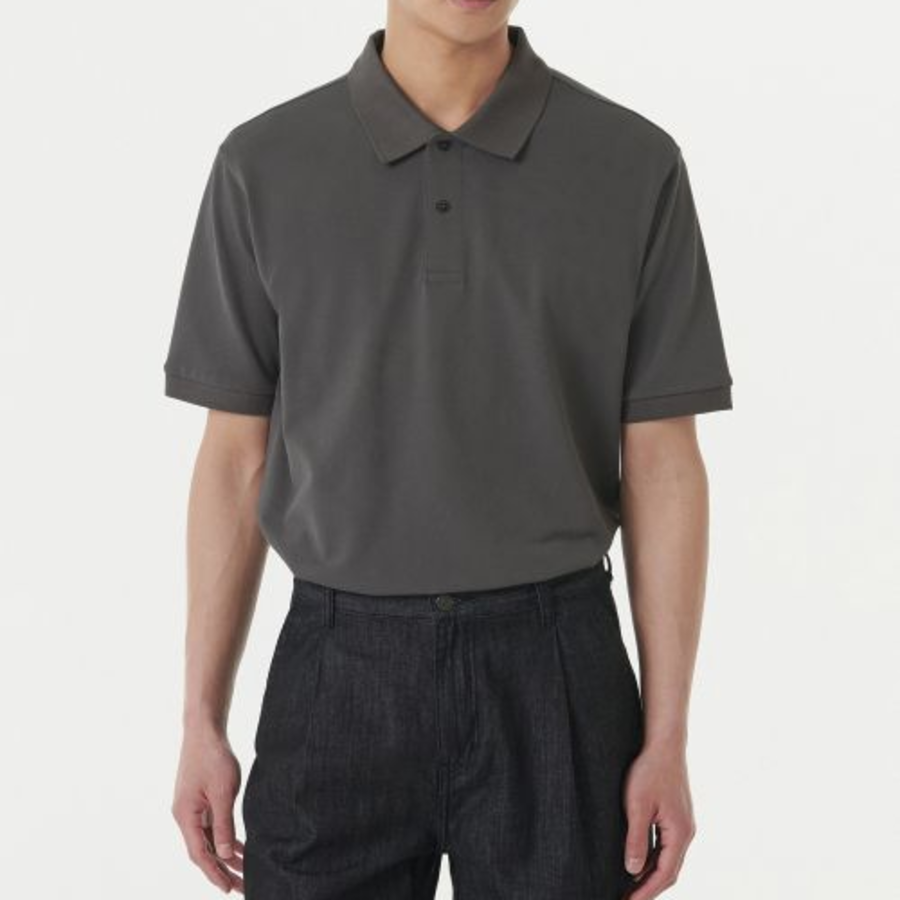 [Cooltandard] Piqué Polo Shirt [Gunmetal]
