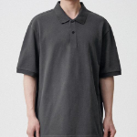 [Cooltandard] Relaxed Fit Piqué Polo Shirt [Gunmetal]