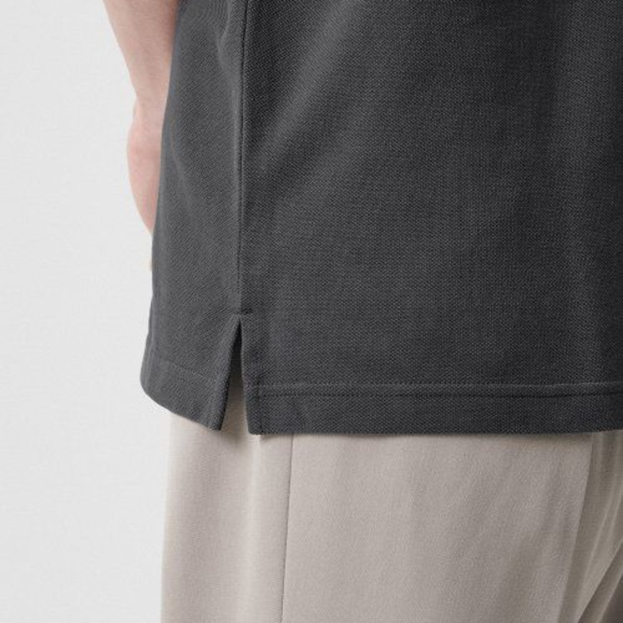 [Cooltandard] Relaxed Fit Piqué Polo Shirt [Gunmetal]
