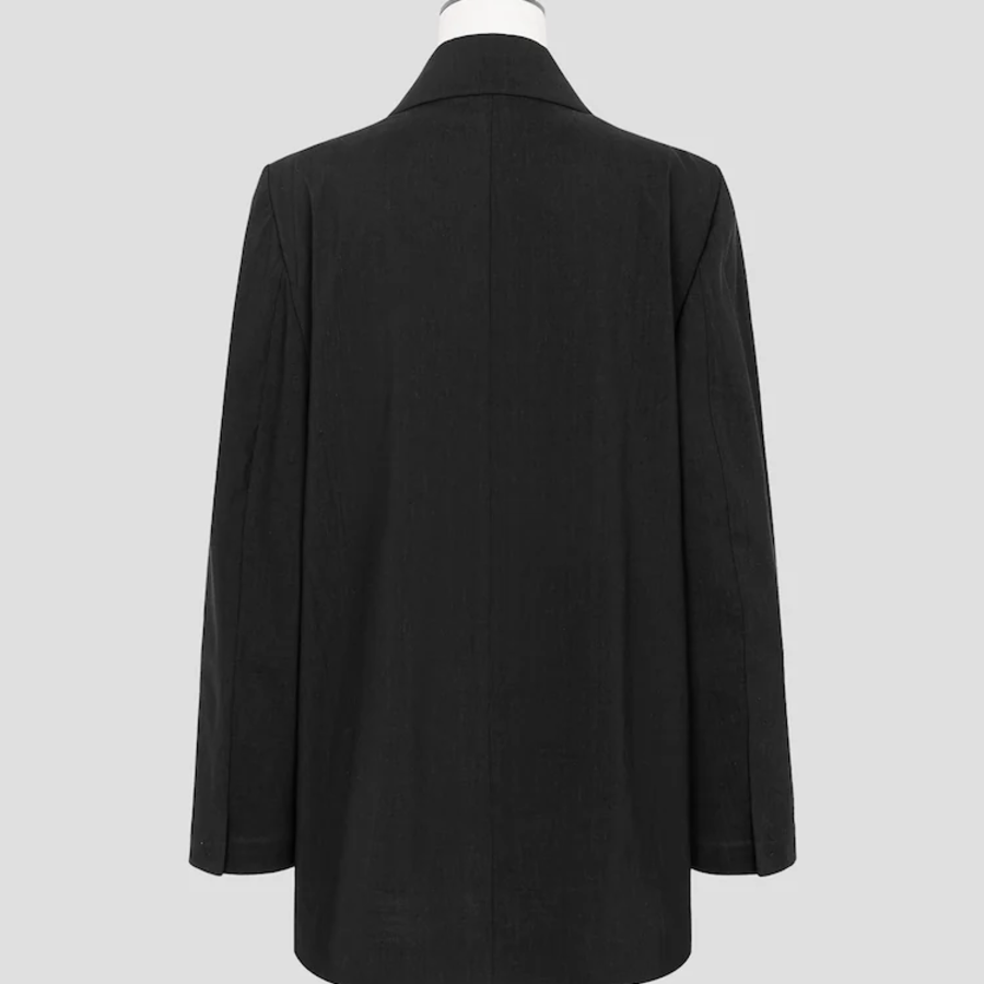 KUHO [Archi Blazer] Linen Stretch Tailored Jacket - Black