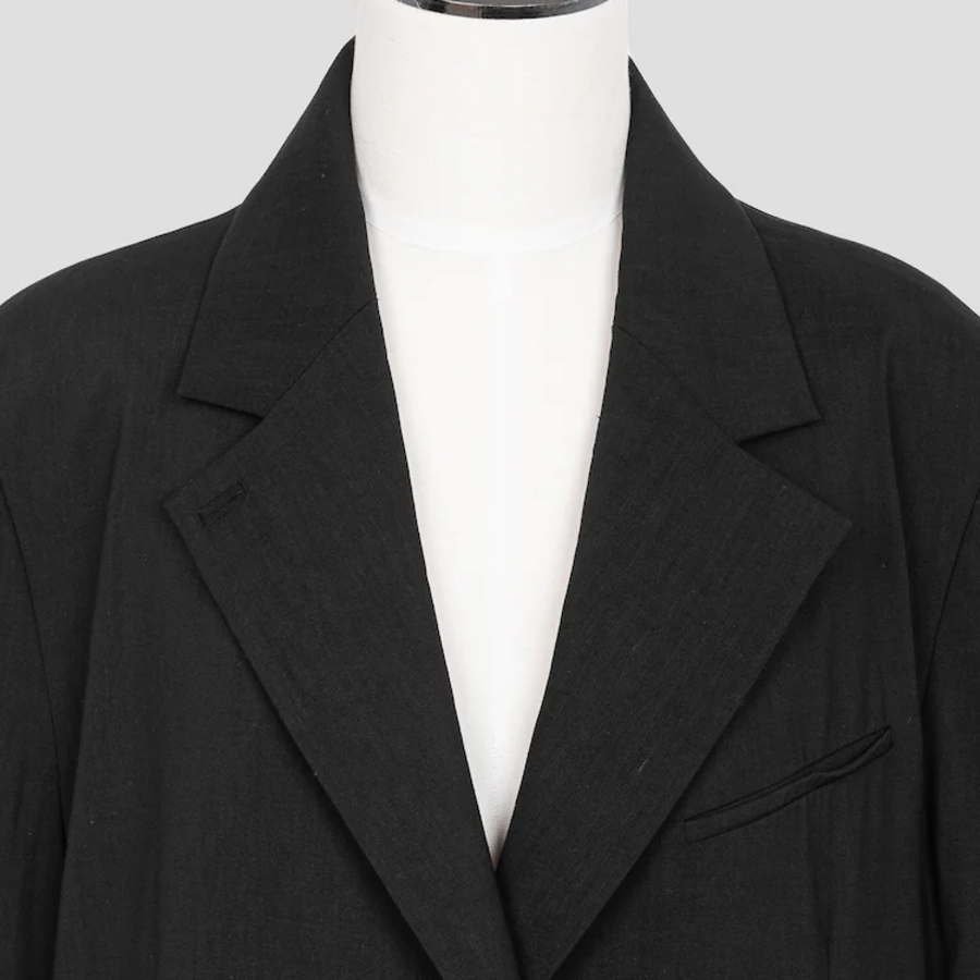 KUHO [Archi Blazer] Linen Stretch Tailored Jacket - Black