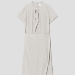 KUHO Wrap Detail Short Sleeve Dress - Beige