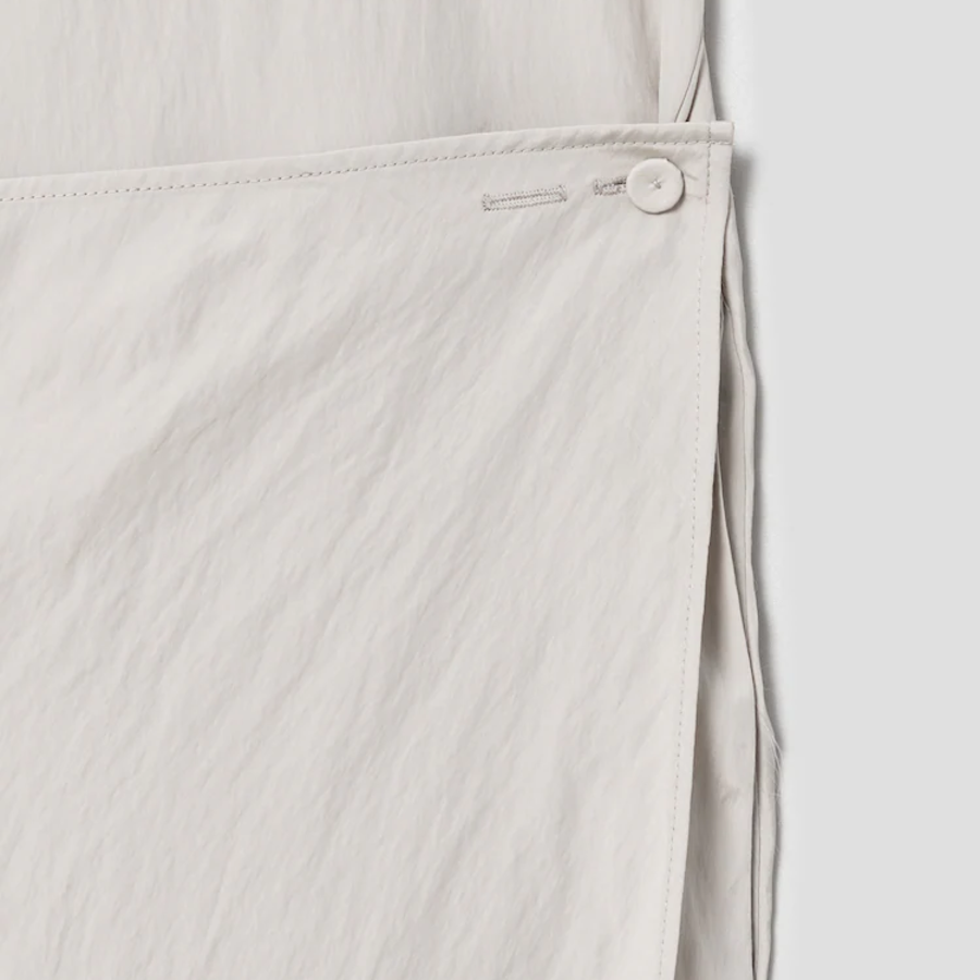 KUHO Wrap Detail Short Sleeve Dress - Beige