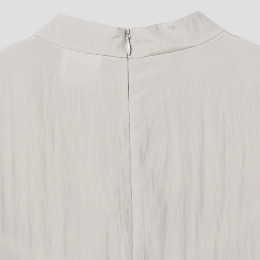 KUHO Wrap Detail Short Sleeve Dress - Beige