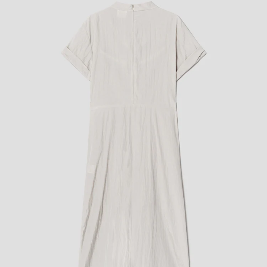 KUHO Wrap Detail Short Sleeve Dress - Beige