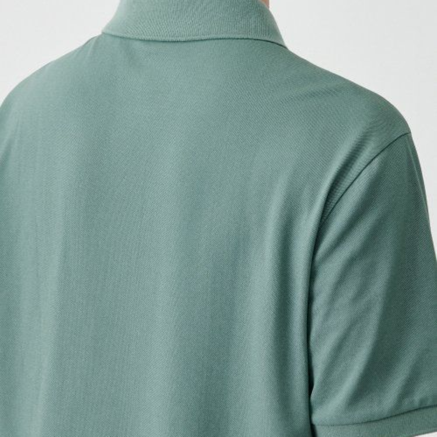 Oversized Cropped Piqué Polo Shirt [Light Khaki]