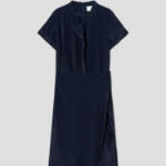 KUHO Wrap Detail Short Sleeve Dress - Navy