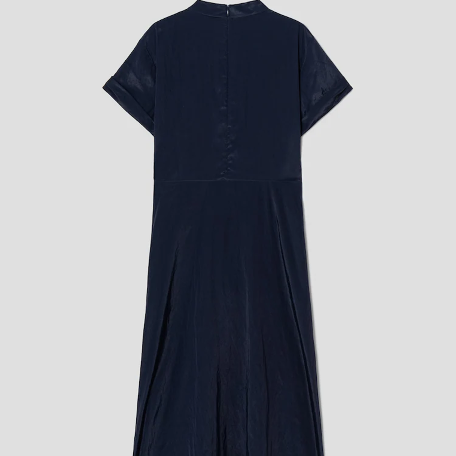KUHO Wrap Detail Short Sleeve Dress - Navy