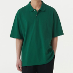 Oversized Piqué Polo Shirt [Green]