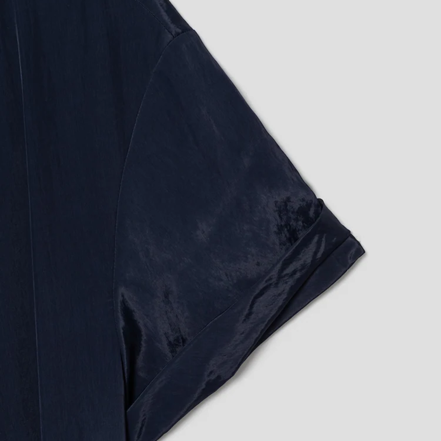 KUHO Wrap Detail Short Sleeve Dress - Navy