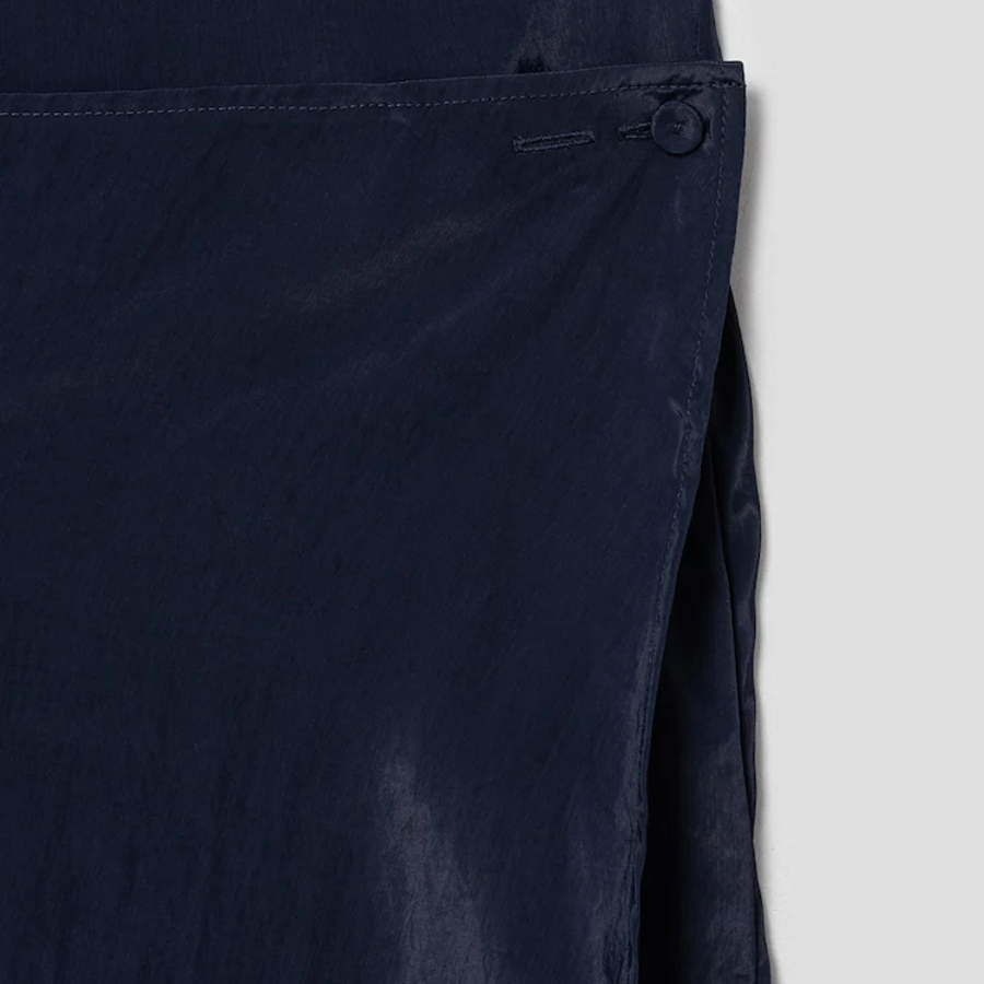 KUHO Wrap Detail Short Sleeve Dress - Navy