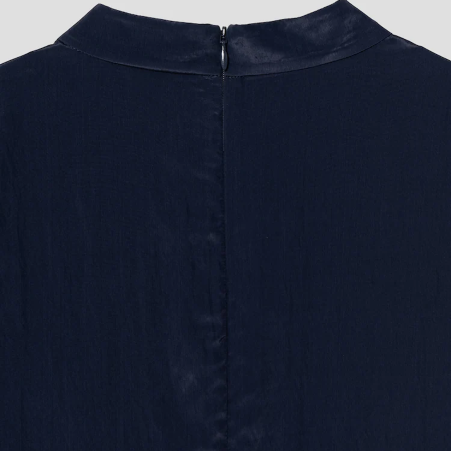 KUHO Wrap Detail Short Sleeve Dress - Navy
