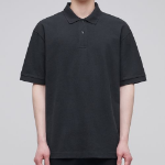 Relaxed Fit Piqué Polo Shirt [Dark Gray]