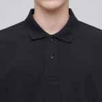 Relaxed Fit Piqué Polo Shirt [Dark Gray]
